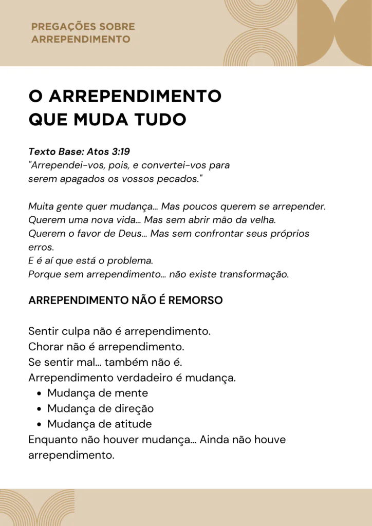 Pregações sobre Arrependimento