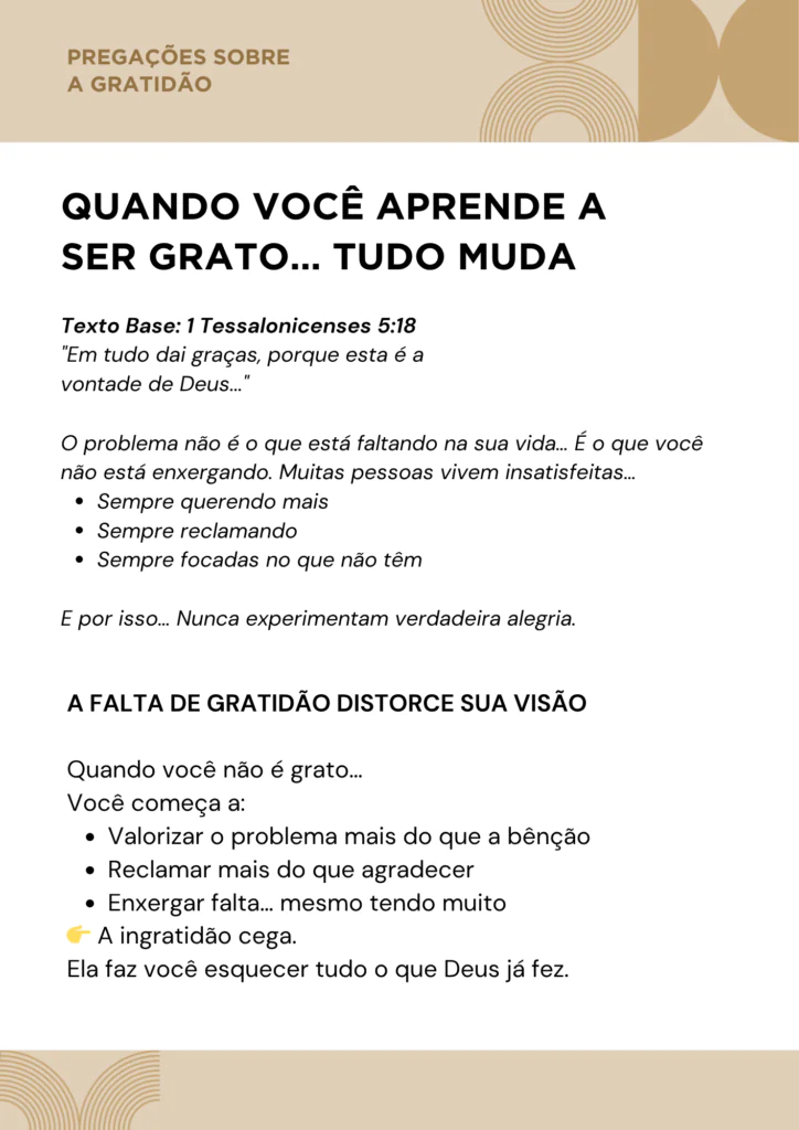 Pregações sobre Gratidão