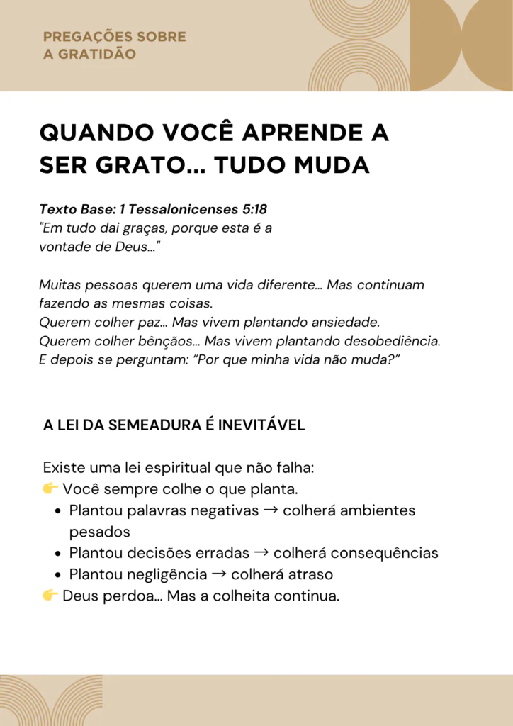 Pregações sobre Semeadura e Colheita